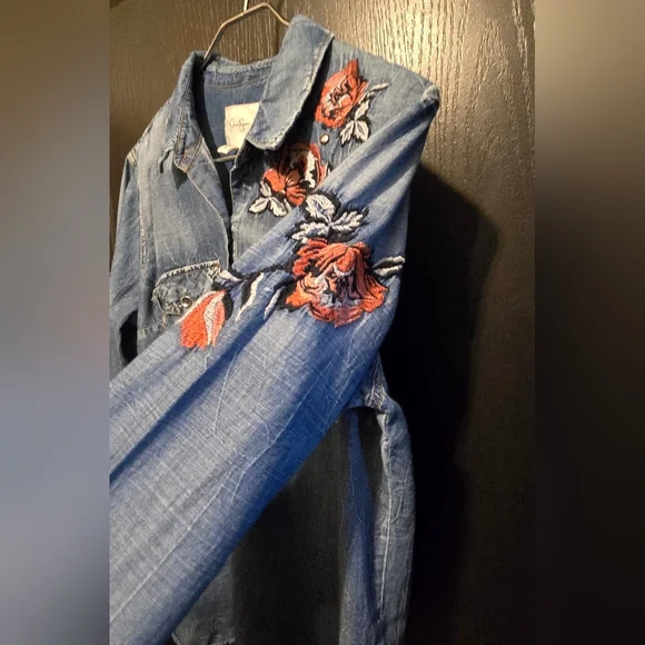 Embroidered Denim Shirt - Picture 2 of 4